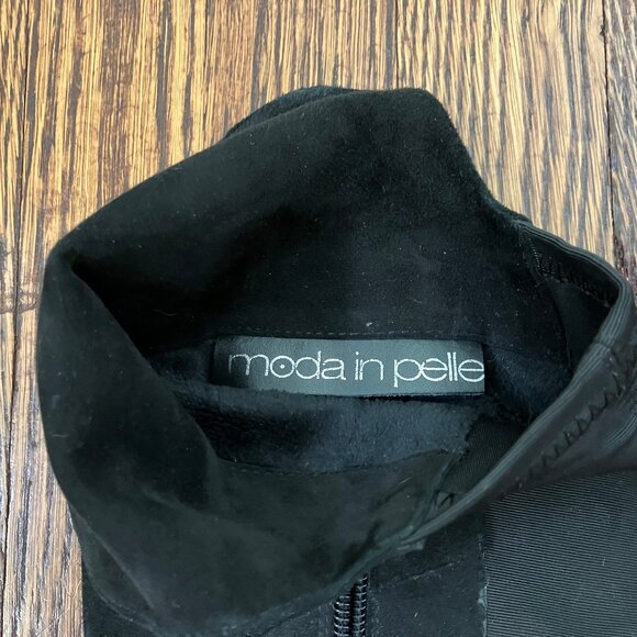 Moda in Pelle, "Selene" black suede boots, 4-inch stiletto, size 8.5 (Eur 38-39) - Picture 6 of 8